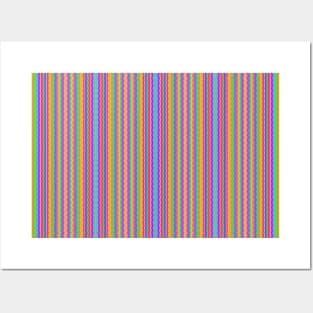 Pretty Rainbow Wiggly Stripes Posters and Art